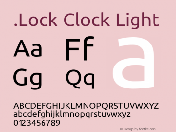 .Lock Clock Light 6.1d5e1 Font Sample