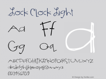 .Lock Clock Light 6.1d5e1 Font Sample