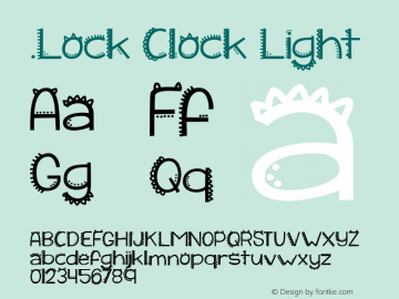 .Lock Clock Light 6.1d5e1 Font Sample