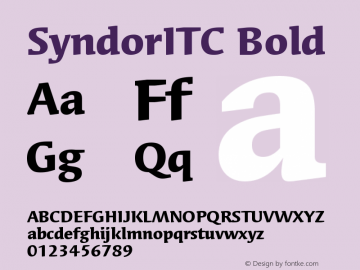 SyndorITC Bold Version 001.000 Font Sample