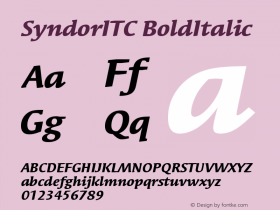 SyndorITC BoldItalic Version 001.000 Font Sample