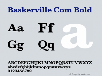 Baskerville Com Bold Version 1.02图片样张