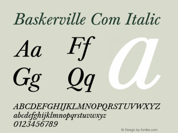 Baskerville Com Italic Version 1.02图片样张