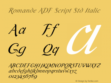 Romande ADF Script Std Italic Version 1.001图片样张