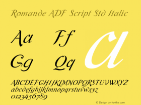 Romande ADF Script Std Italic Version 1.010图片样张