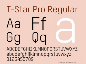 T-Star Pro Regular 1.0; pdf-x uazero; original kerning;图片样张