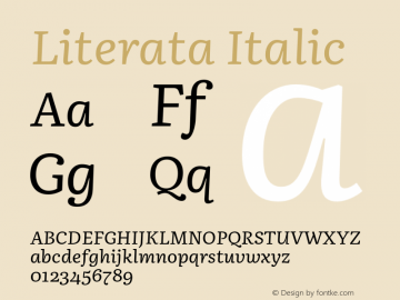 Literata Italic Version 1.001 Font Sample
