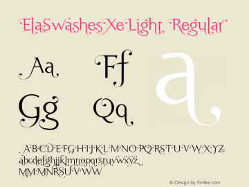 ElaSwashesXeLight Regular Macromedia Fontographer 4.1.5 30.03.2005 Font Sample