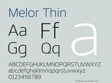 Melor Thin Version 1.005 Font Sample