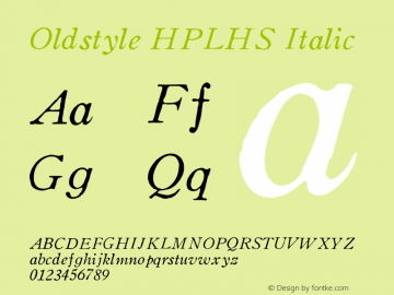 Oldstyle HPLHS Italic 2.000图片样张