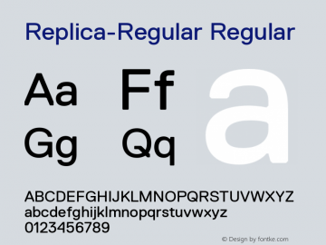 Replica-Regular Regular Version 001.000 Font Sample