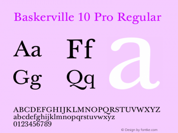 Baskerville 10 Pro Regular Version 001.000图片样张