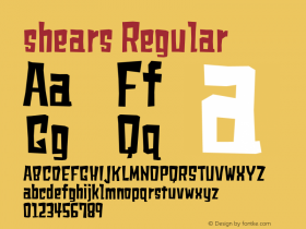 shears Regular Version 2.000 Font Sample