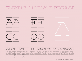 Elemenz Initials Regular Version 2.000 2004 initial release Font Sample