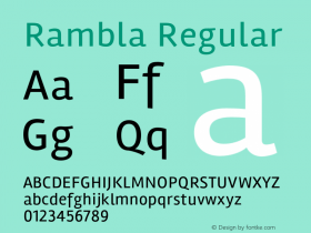 Rambla Regular Version 001.000 Font Sample