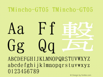 TMincho-GT05 TMincho-GT05 Version 1.00图片样张