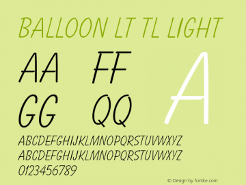 Balloon Lt TL Light msweutt-v.2.00 13.03.99. Font Sample