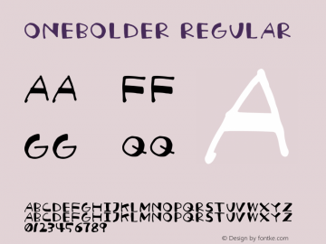 OneBolder Regular Version 1.00图片样张
