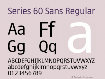 Series 60 Sans Regular Version 4.195 Font Sample