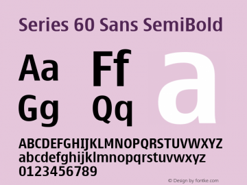 Series 60 Sans SemiBold Version 4.195 Font Sample