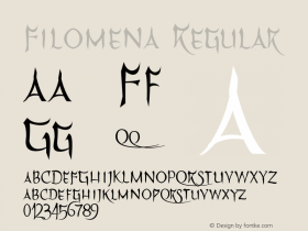 Filomena Regular Version 1.000 2008 initial release Font Sample