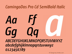 CamingoDos Pro Cd SemiBold Italic Version 2.000图片样张