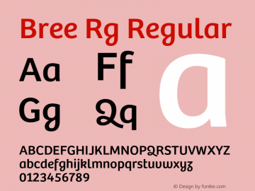 Bree Rg Regular Version 1.000 Font Sample