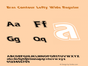 Eras Contour Lefty Wide Regular Unknown Font Sample