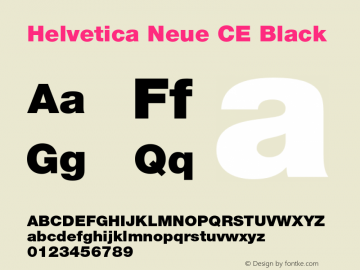 Helvetica Neue CE Black 001.003 Font Sample