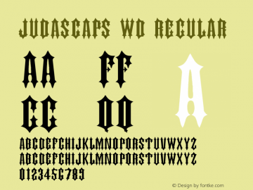 JudasCaps Wd Regular Version 1.0 Font Sample