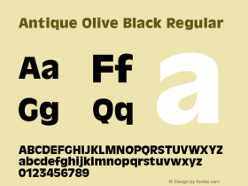 Antique Olive Black Regular 1.001; 05-26-93 Font Sample