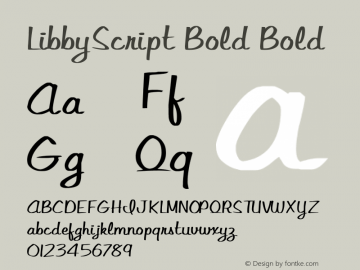 LibbyScript Bold Bold Unknown Font Sample