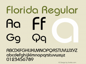 Florida Regular 1.0 Mon Aug 15 05:57:32 1994 Font Sample