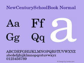 NewCenturySchoolBook Normal 1.0 Tue Jan 19 14:49:55 1993 Font Sample