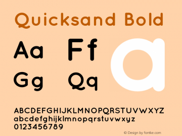 Quicksand Bold 1.002 Font Sample