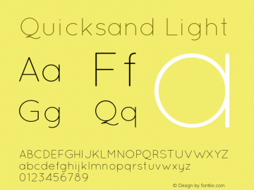 Quicksand Light 001.000 Font Sample