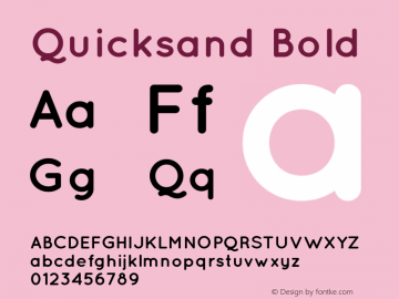 Quicksand Bold Version 001.001 Font Sample