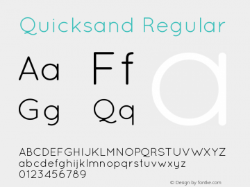 Quicksand Regular Version 001.001 Font Sample