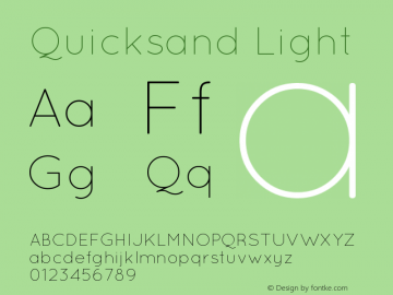 Quicksand Light Version 001.001 Font Sample