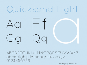 Quicksand Light 1.002 Font Sample