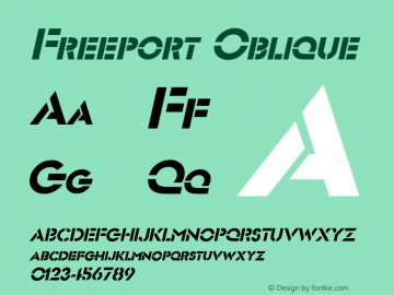 Freeport Oblique Rev. 003.000 Font Sample