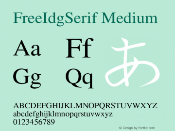 FreeIdgSerif Medium Version $Revision: 1.52 $ Font Sample