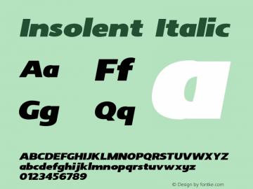 Insolent Italic Version 1.000图片样张