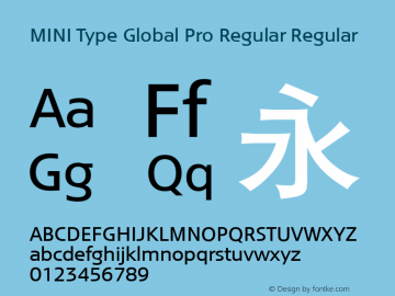 MINI Type Global Pro Regular Regular Version 2.20 Font Sample