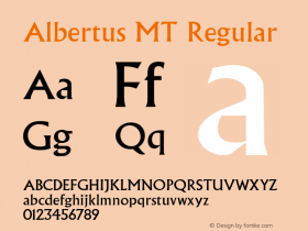 Albertus MT Regular 001.000 Font Sample