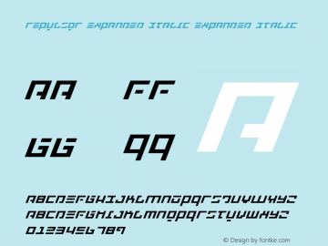 Repulsor Expanded Italic Expanded Italic 001.000 Font Sample