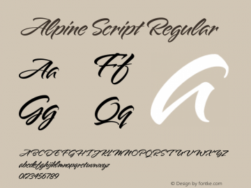 Alpine Script Regular Version 1.000图片样张
