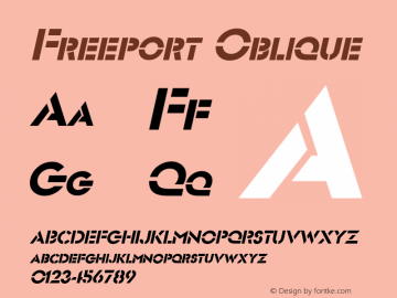 Freeport Oblique Rev. 003.000 Font Sample