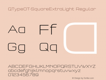QTypeOT-SquareExtraLight Regular Version 7.502; 2006图片样张