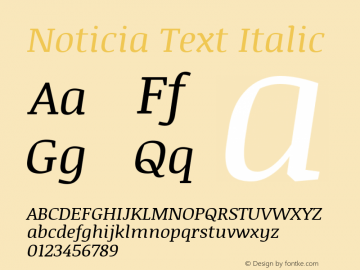 Noticia Text Italic Version 1.001图片样张